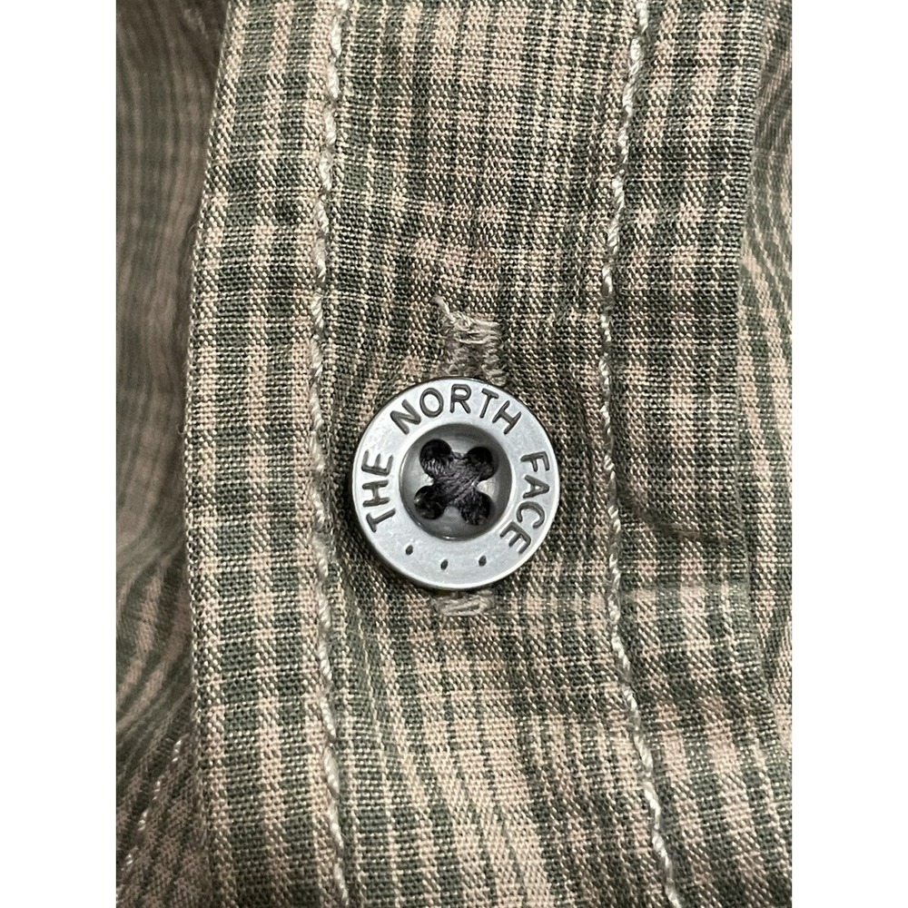The North Face A5 Series Men's Long Sleeve Plaid Button Down Beige Green Size M - Picture 7 of 15